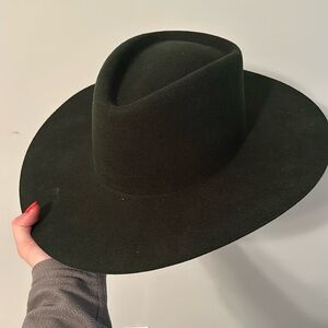 Hunter green Gigi Pip fedora hat